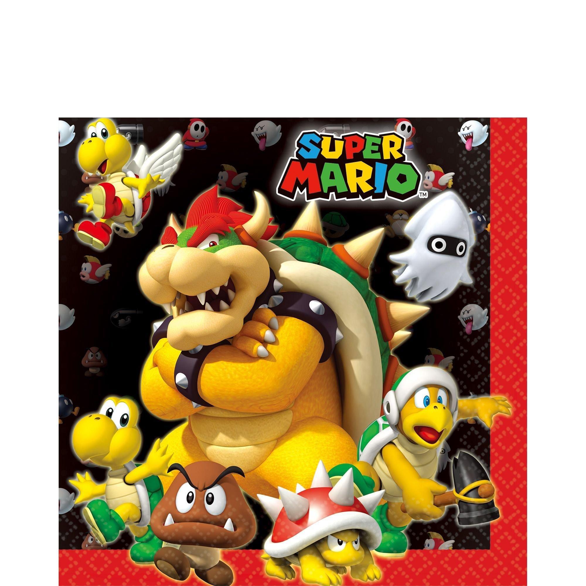 Kit Mario 8 Enfants (cde 5) Complet Anniversaire (8 Assiettes, 8 gobelets,  16 Serviettes, 1 Nappe + 10 Bougies offertes) Motif Mario - Cdiscount Maison