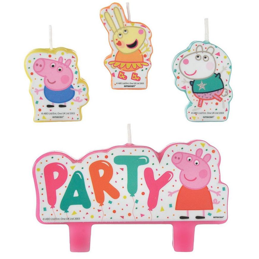 Peppa Pig Tableware Kit for 16 Guests, 59 Pieces, Includes Plates, Napkins, Cups, Candles, and Balloons