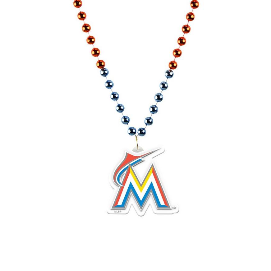 Miami Marlins Pendant Bead Necklace