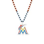 Miami Marlins Pendant Bead Necklace