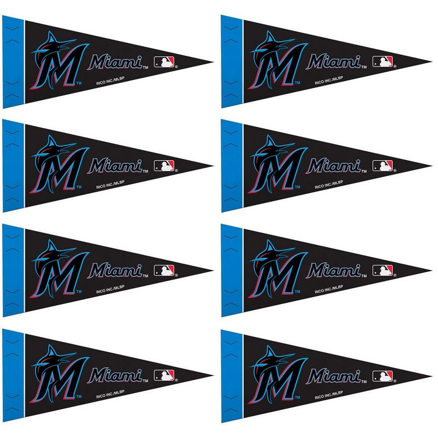 Mini Miami Marlins Pennant Flags 8ct