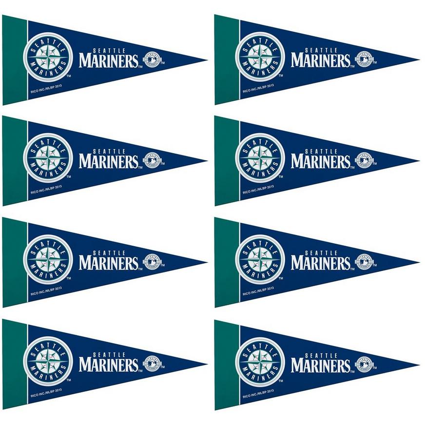 Mini Seattle Mariners Pennant Flags 8ct