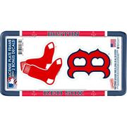 Boston Red Sox License Plate Frame with Decals 3pc