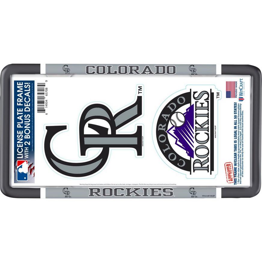 Colorado Rockies License Plate Frame with Decals 3pc