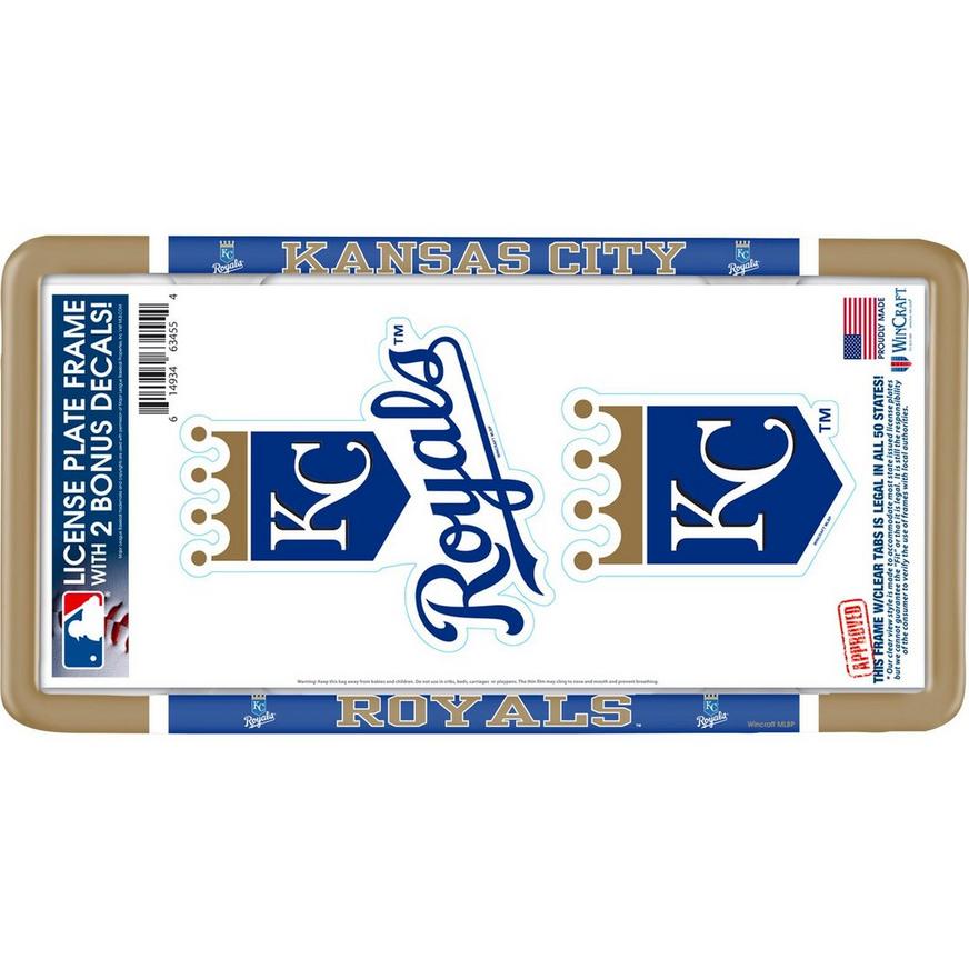 Kansas City Royals License Plate Frame with Decals 3pc