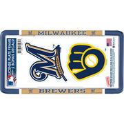 Milwaukee Brewers License Plate Frame with Decals 3pc