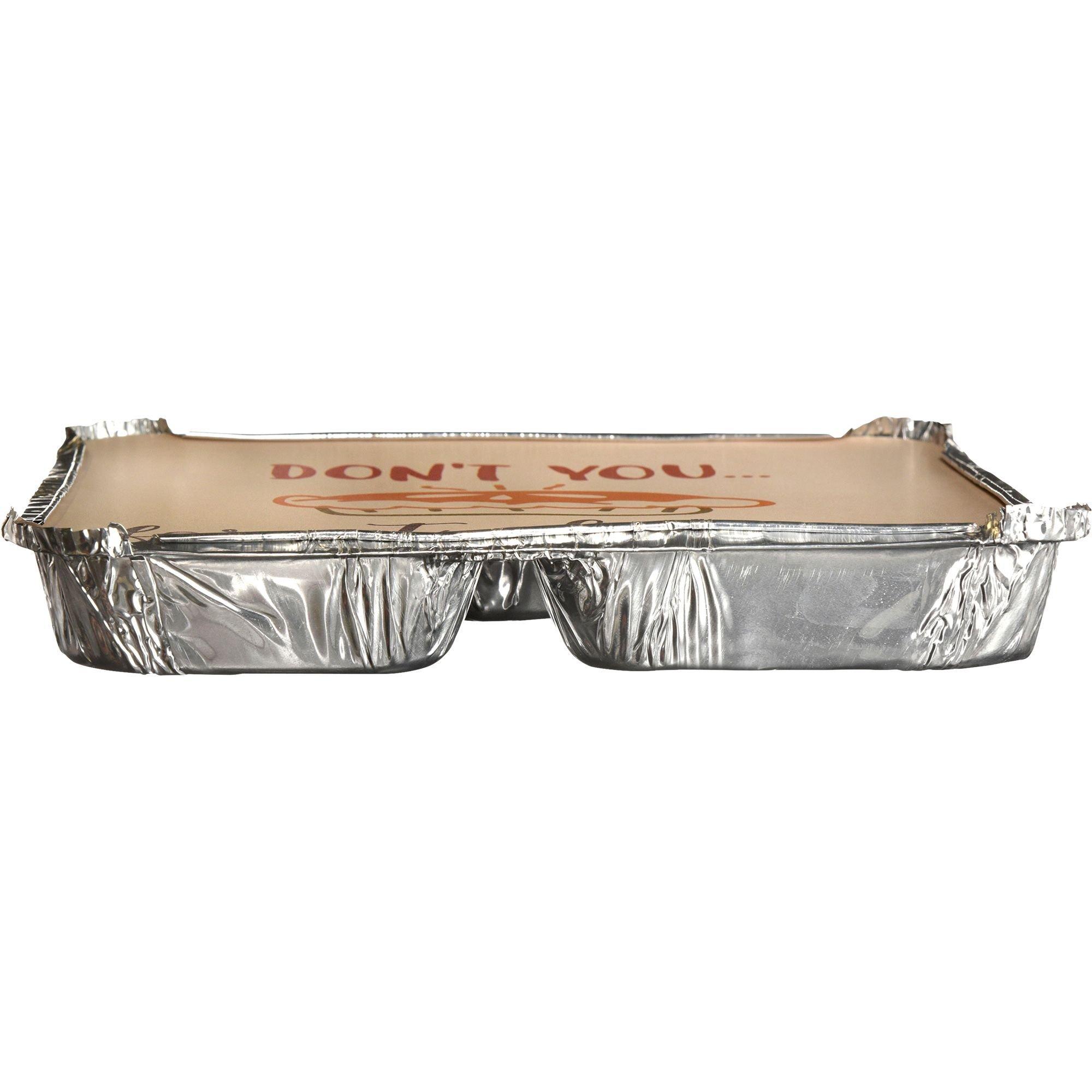 Thanksgiving 3-Section Aluminum To-Go Containers with Board Lids, 7in x 9in, 4ct