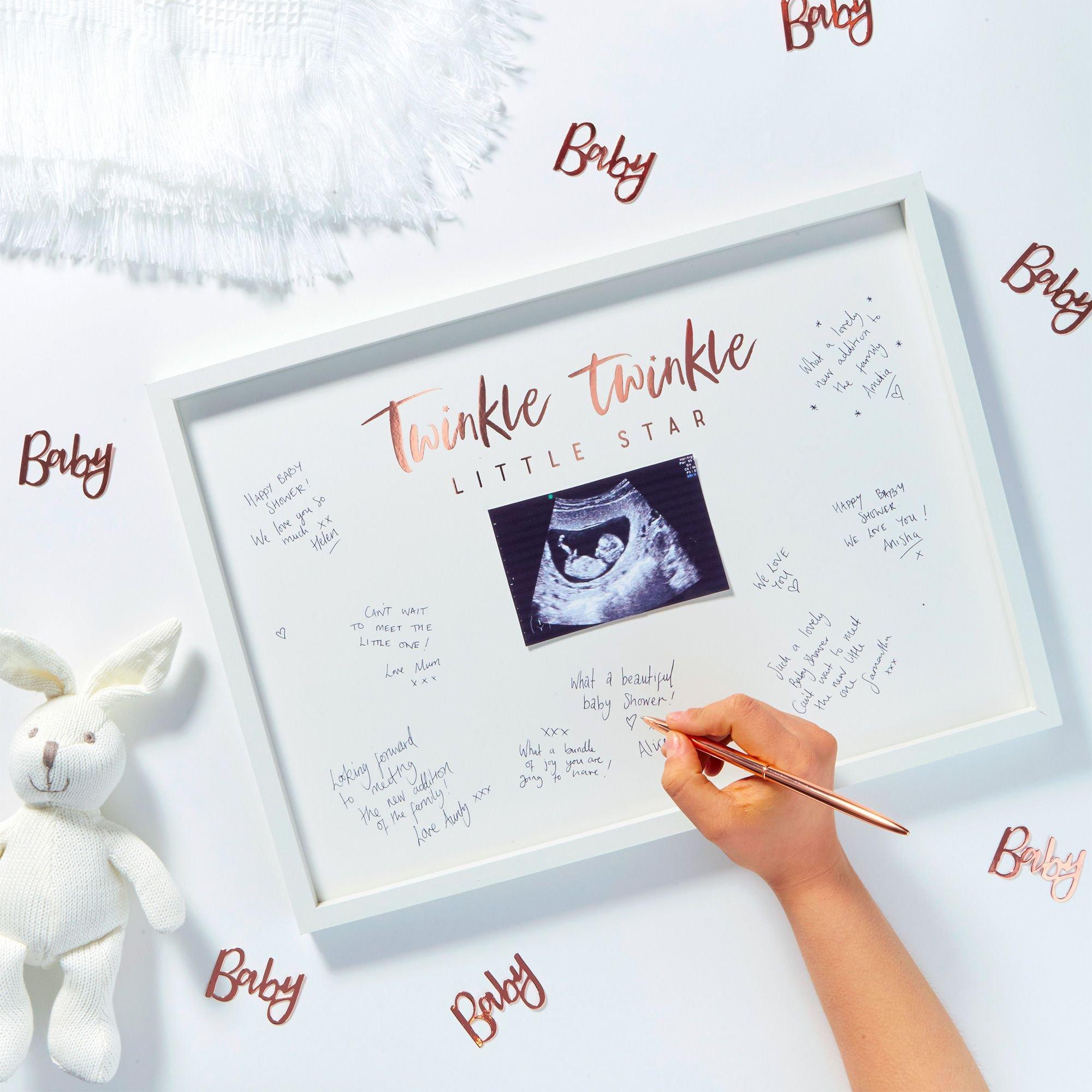 Ginger Ray Metallic Rose Gold Twinkle Twinkle Guest Book Frame 17 1/4in