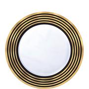 Black & Metallic Gold Stripe Premium Plastic Dessert Plates 20ct