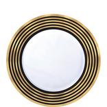 Black & Metallic Gold Stripe Premium Plastic Dessert Plates 20ct