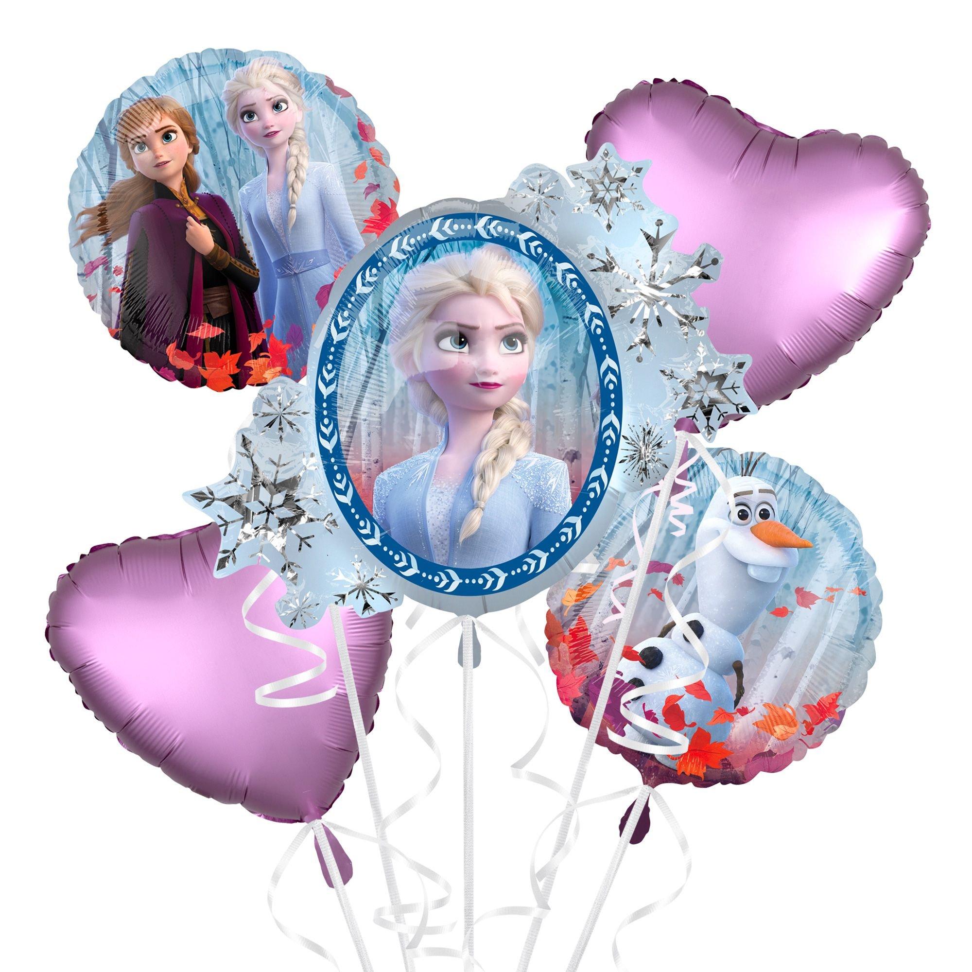 Mayflower Products Frozen 3rd Birthday Party Supplies Olaf, Elsa and Anna Balloon Bouquet Decorations Pink #3