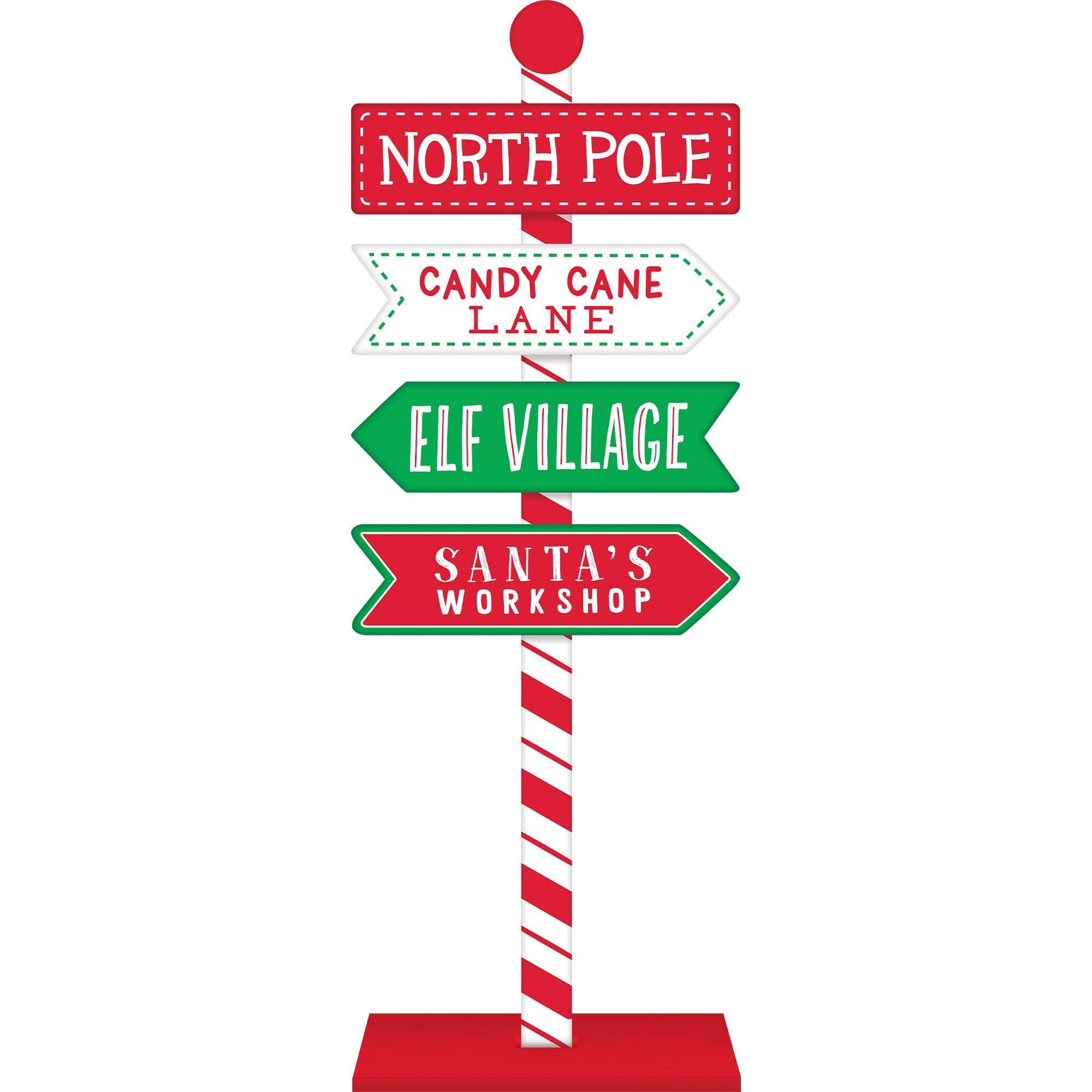 North Pole Directional Standing Sign