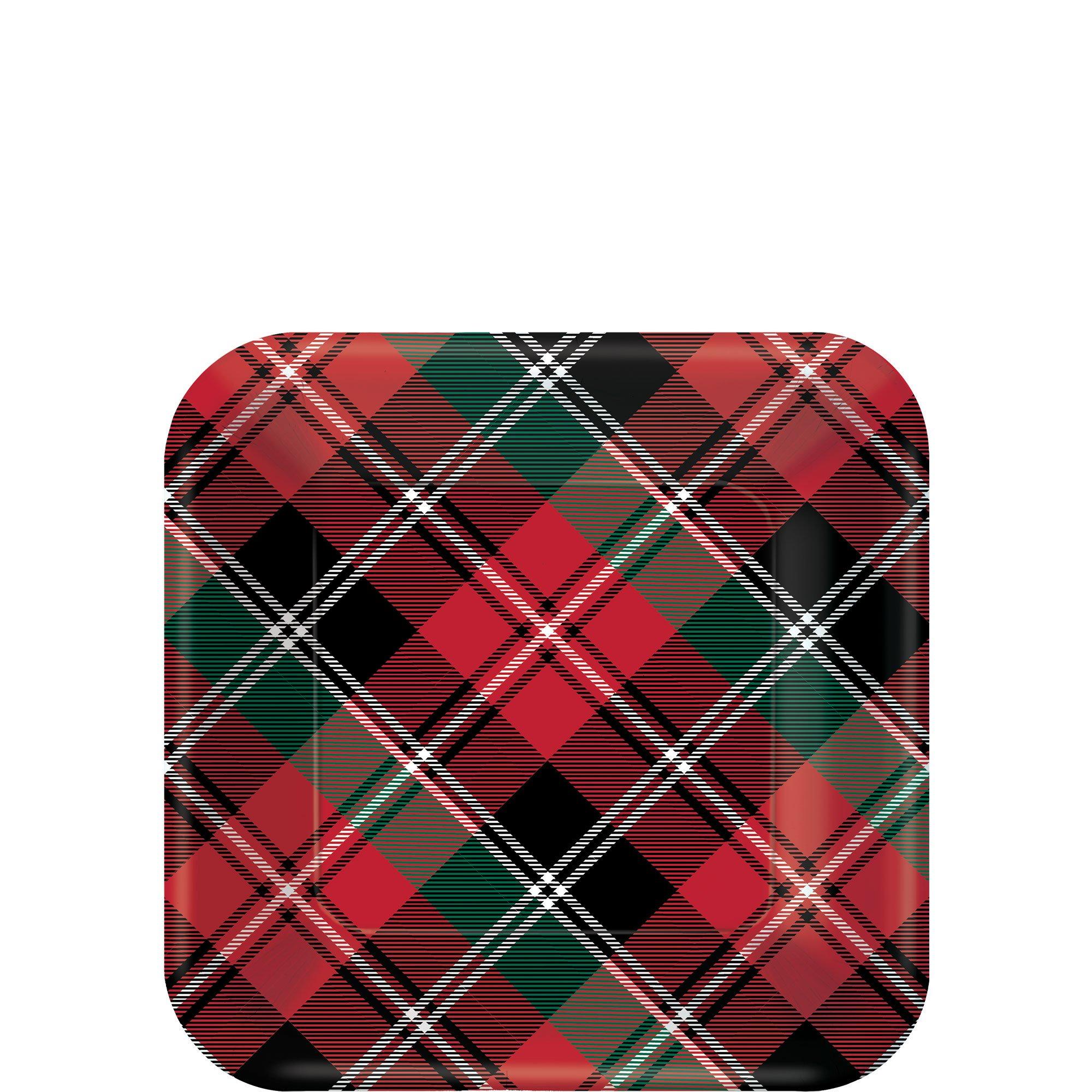 Holiday Plaid Dessert Plates 40ct Party City