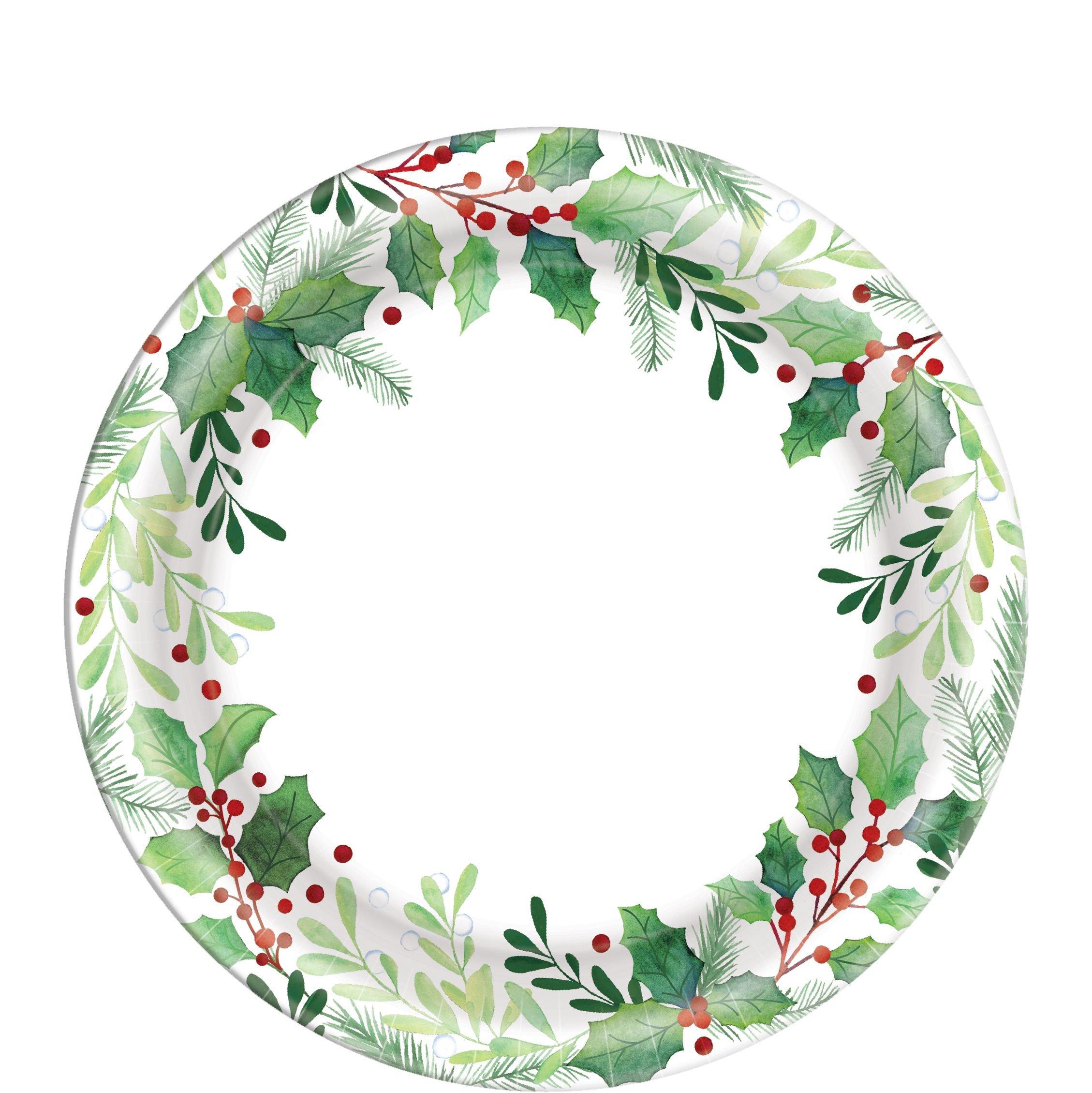 Traditional Holly Dessert Plates 40ct