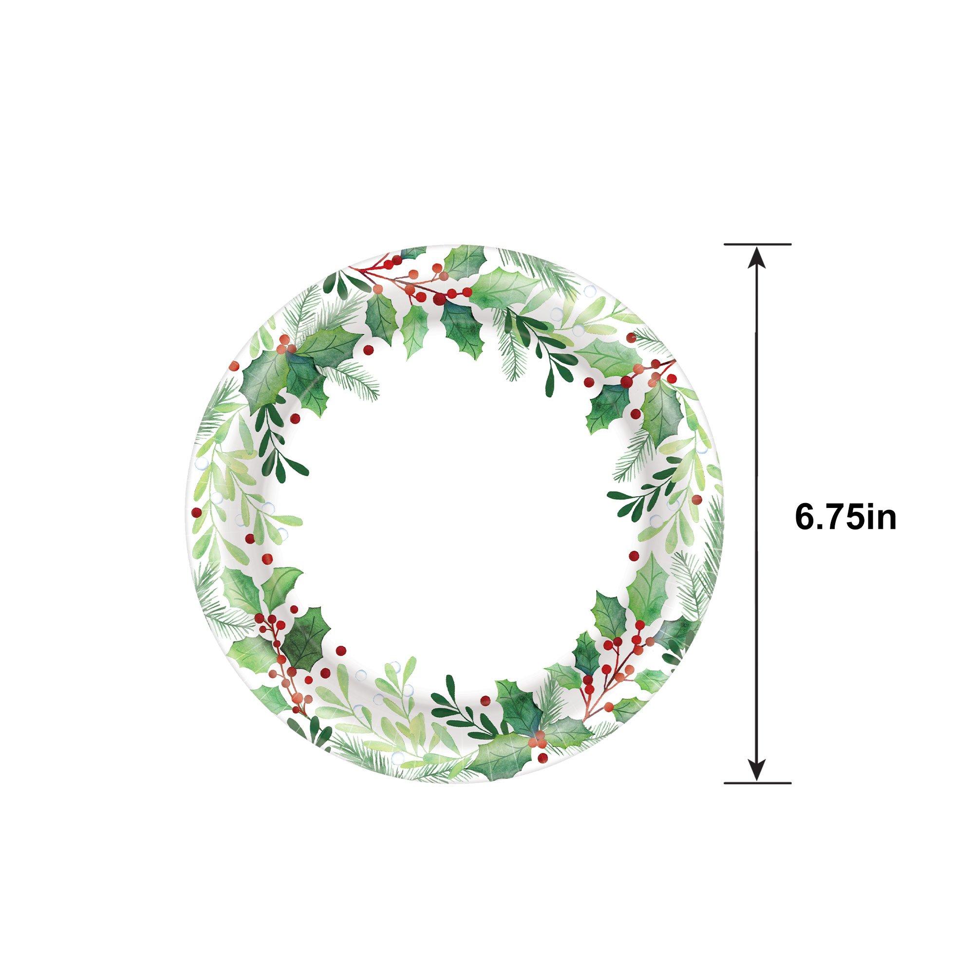 Traditional Holly Dessert Plates 40ct