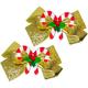 Gold Glitter Candy Cane Hair Bows 2ct