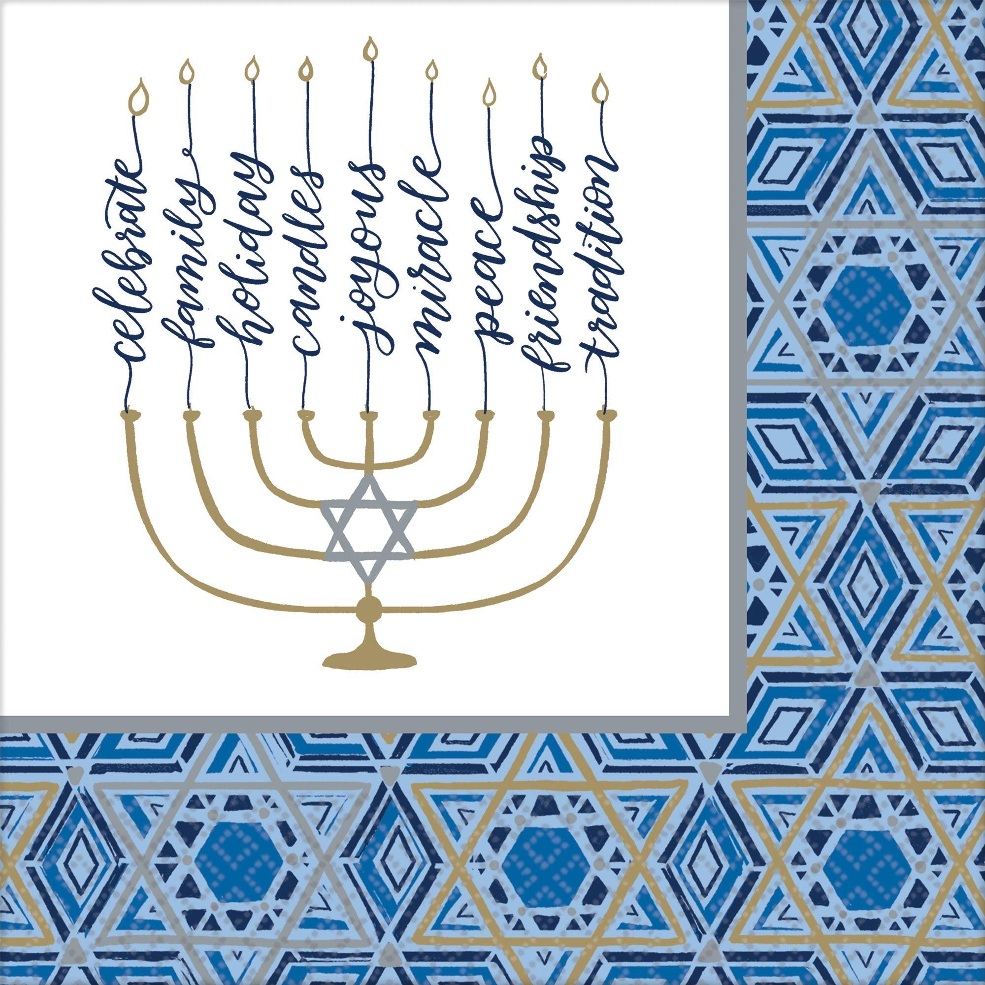 Hanukkah Jewish Holiday Cloth Napkins Dinner Table Napkins