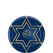 Metallic Hanukkah Celebration Premium Plastic Dessert Plates 20ct