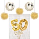 Gold 50th Wedding Anniversary Photo Booth Backdrop Kit