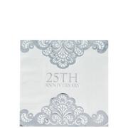 Silver 25th Wedding Anniversary Tableware Kit for 100 Guests