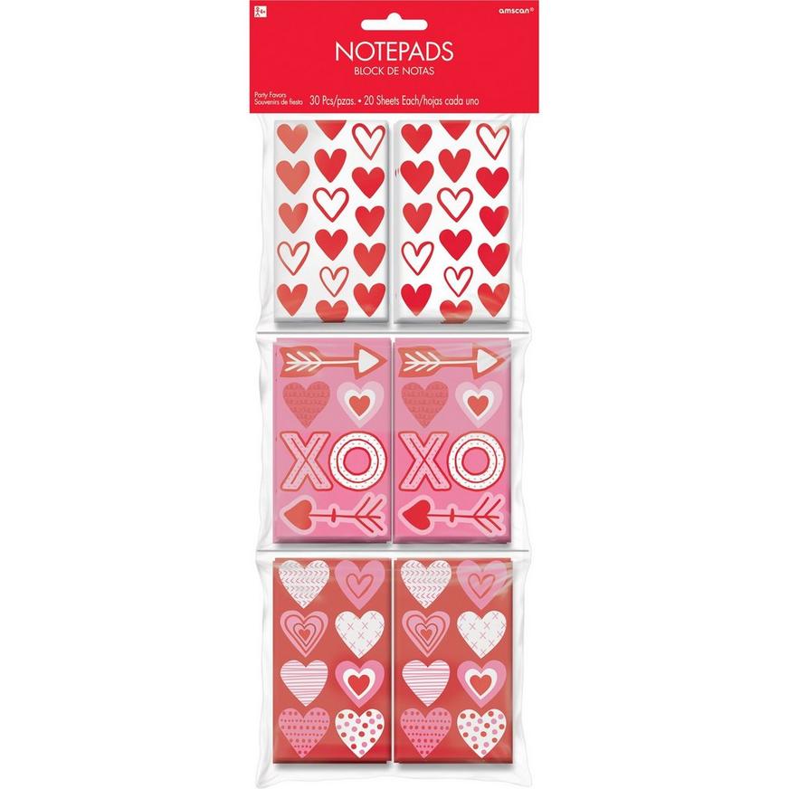 Valentine's Day Heart Notepads 30ct