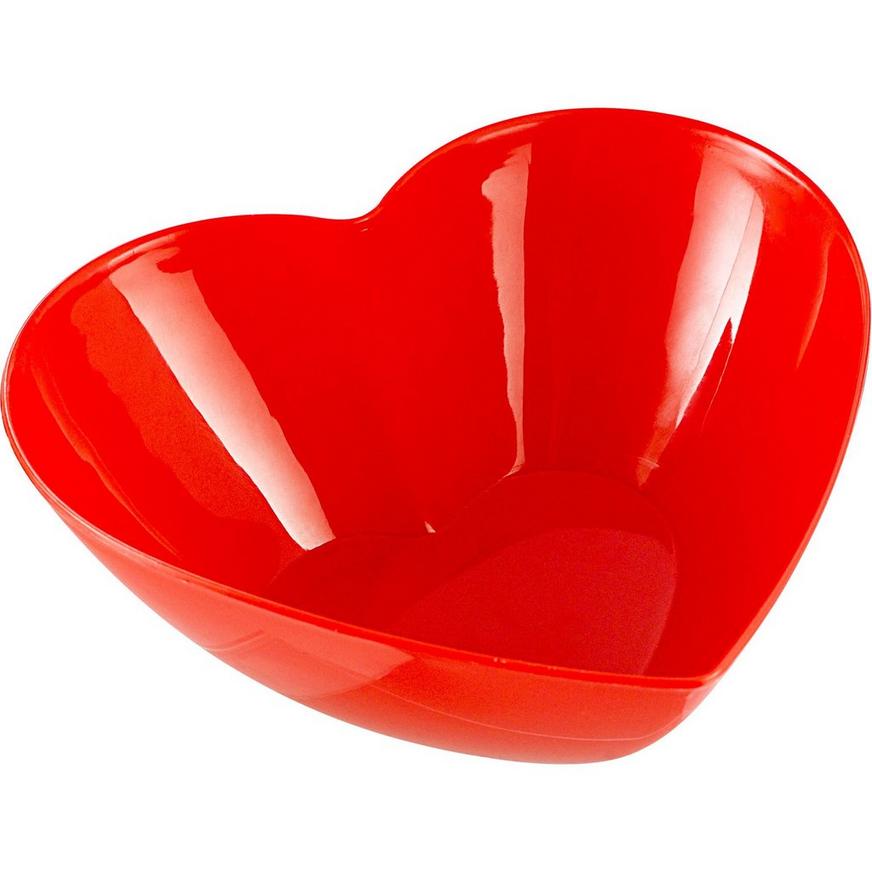 Red Plastic Heart Bowl