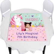 Custom Magical Unicorn Square Vinyl Photo Table Topper