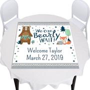 Custom Can Bearly Wait Square Vinyl Table Topper
