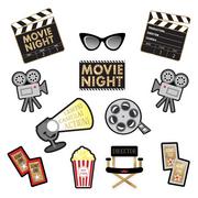 Movie Night Cardstock Cutouts 12pc