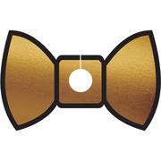 Gold & Red Bow Tie Glass Tags 18ct