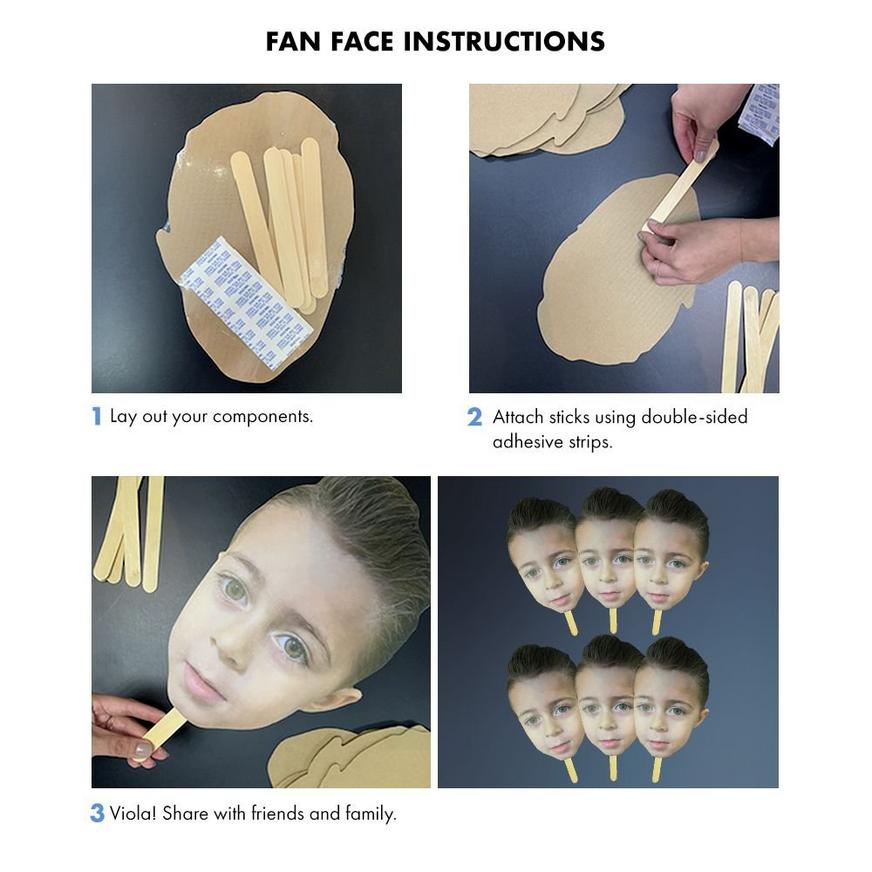 Custom Young Adult Fan Faces, 6ct 
