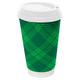 Green Tartan St. Patrick's Day Coffee Cups with Lids, 16oz, 8ct