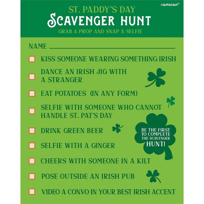 St. Patrick's Day Scavenger Hunt with Photo Props