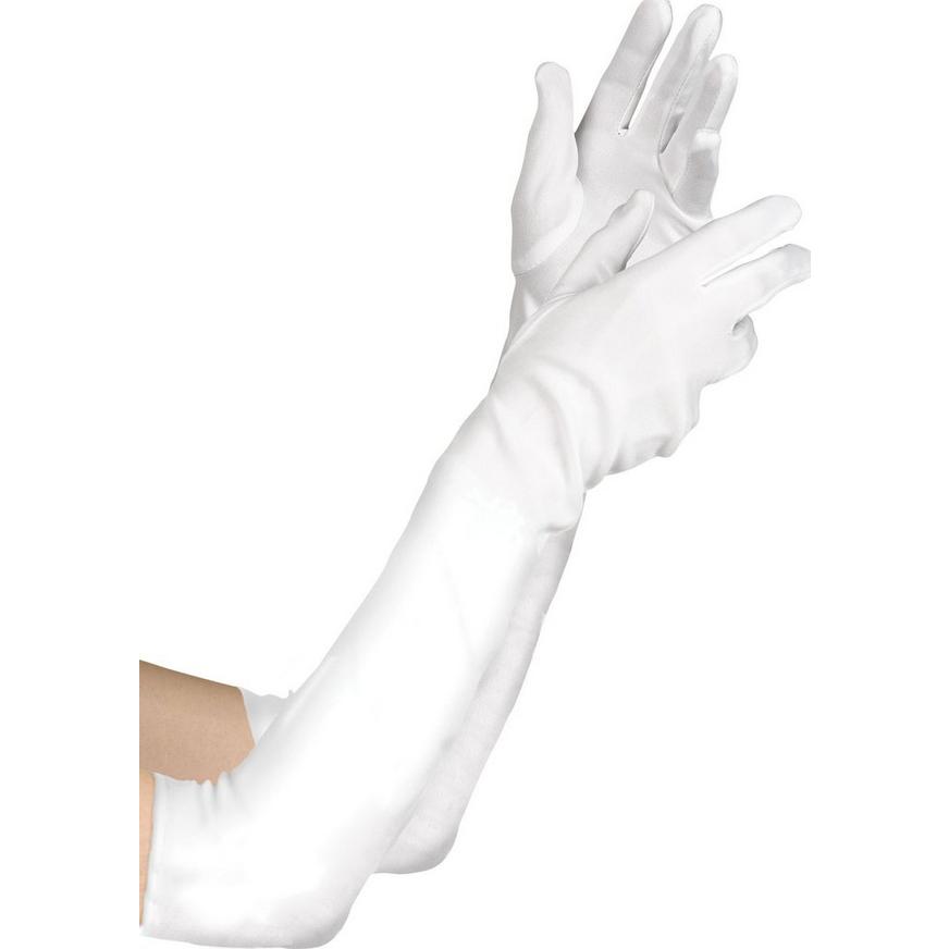 Child White Elbow Gloves