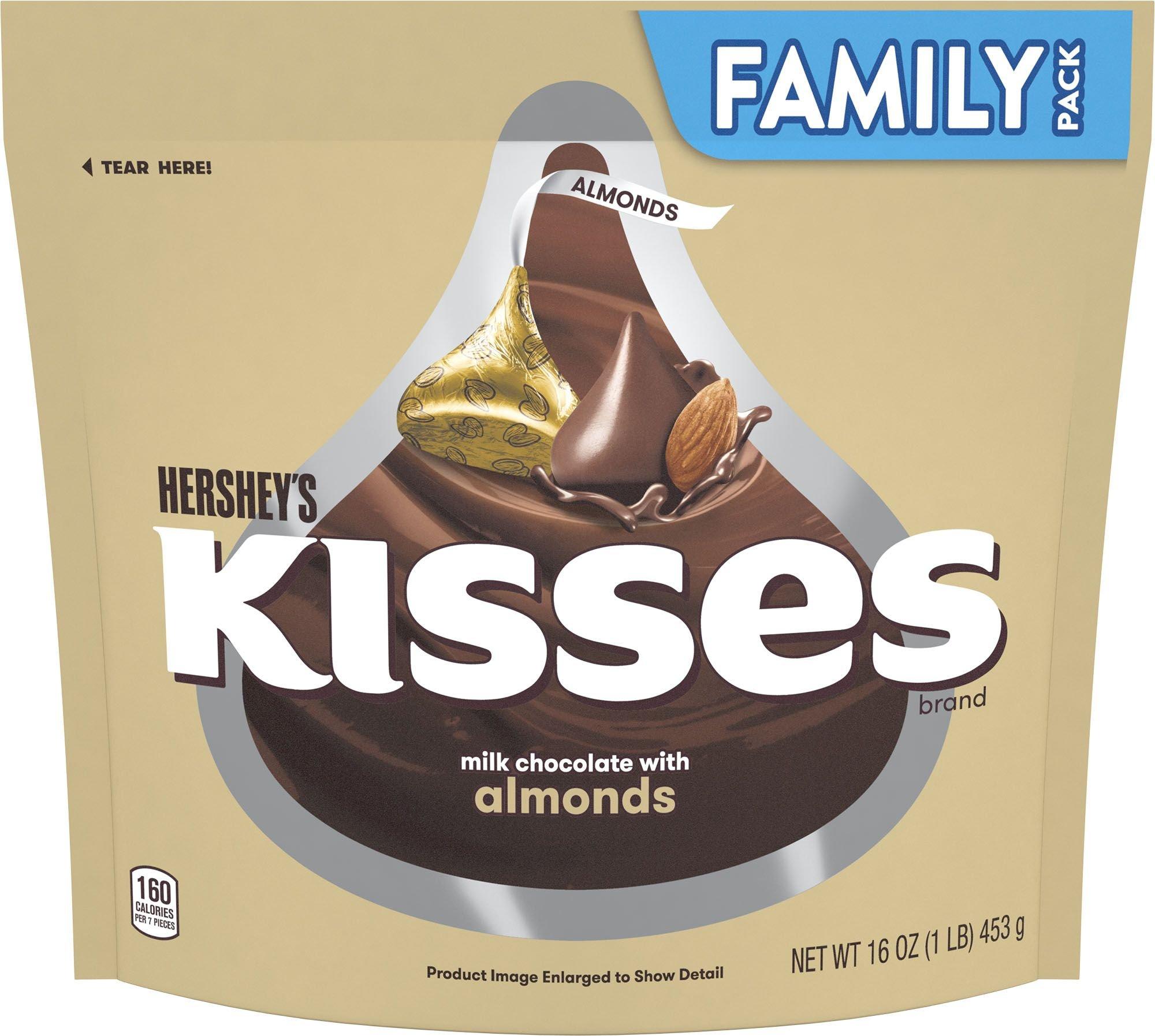 Milk Chocolate with Almonds Hershey's Kisses Family Pack