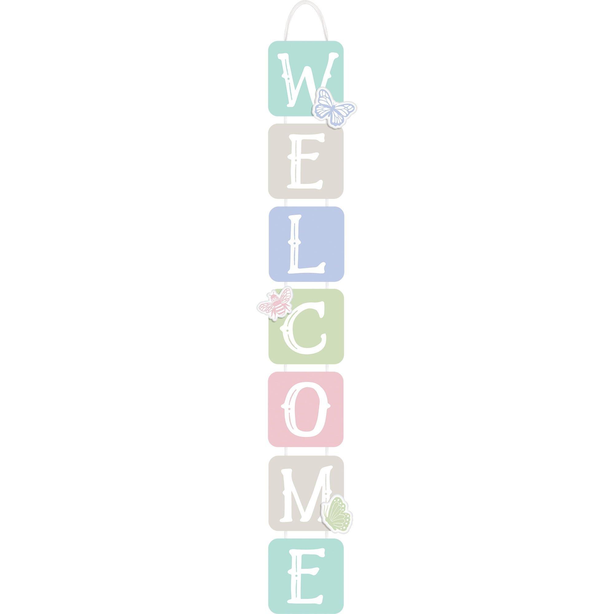 Pastel Spring Stacked Welcome Sign