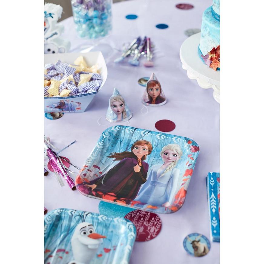 ~ Birthday Party Supplies Dinner Lunch 8 FROZEN 2 METALLIC LARGE PAPER PLATES 