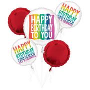 Rainbow Wish Birthday Balloon Bouquet 5pc