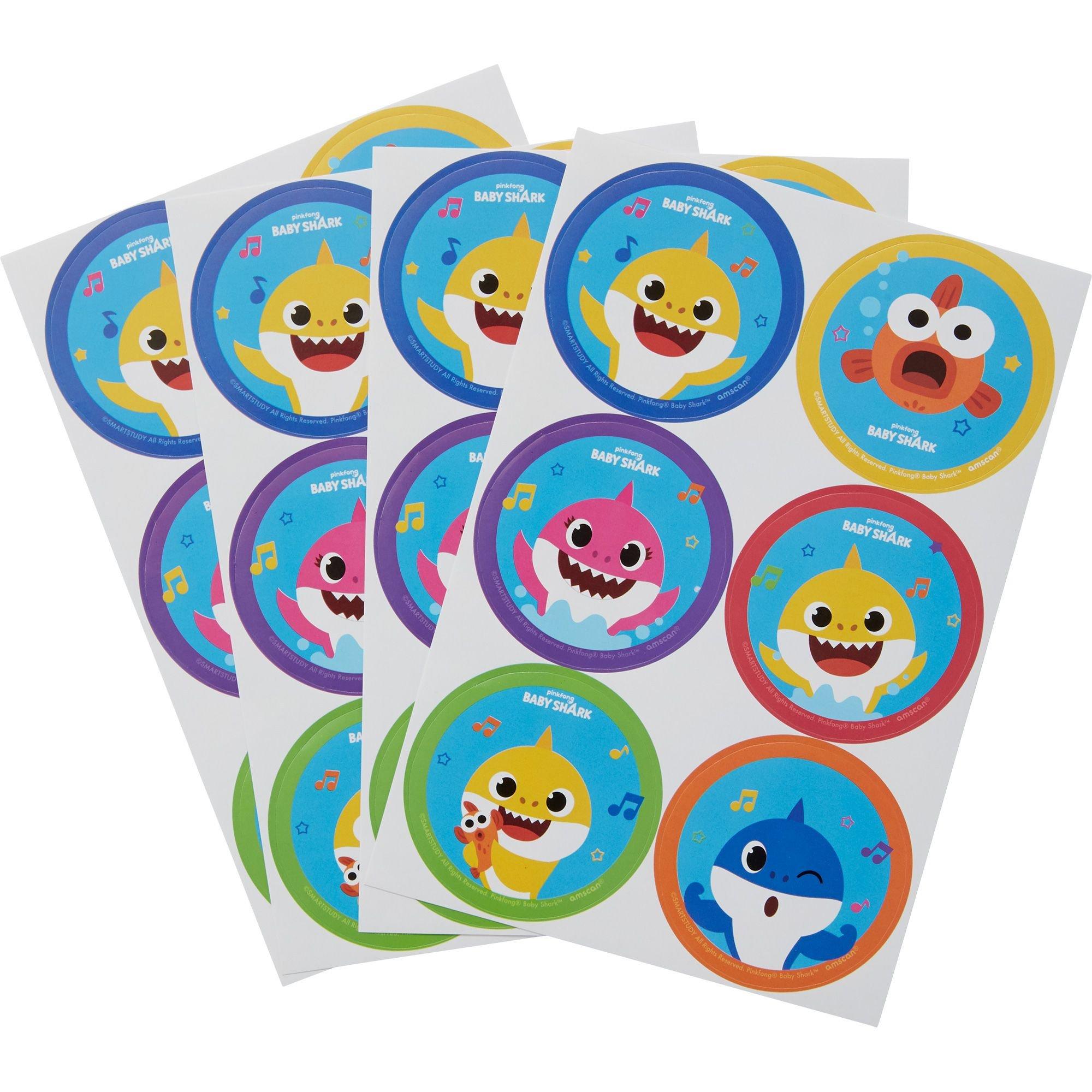 venijn feedback driehoek Baby Shark Stickers 4 Sheets | Party City