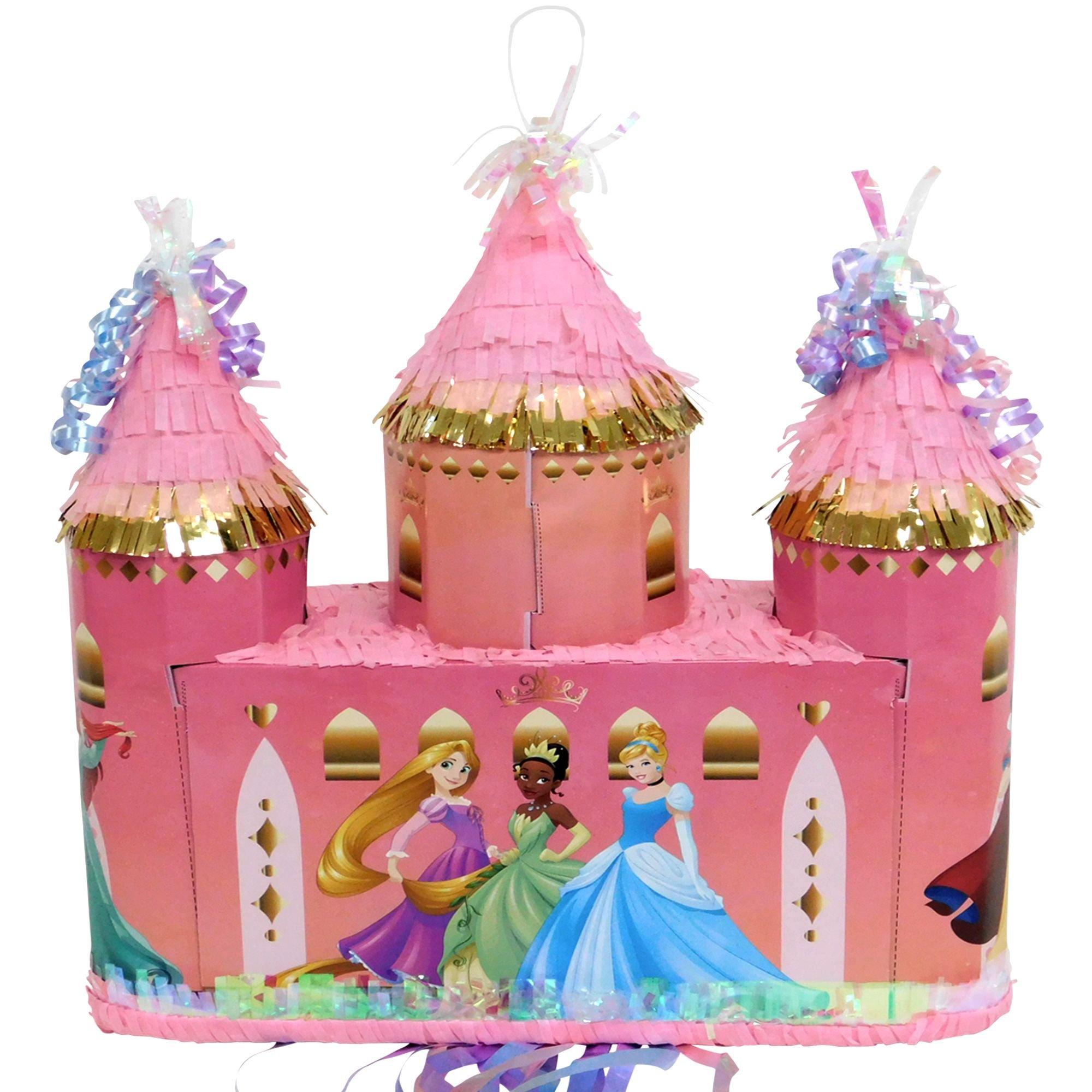 Metallic Gold Pull String Disney Princess Castle Pinata