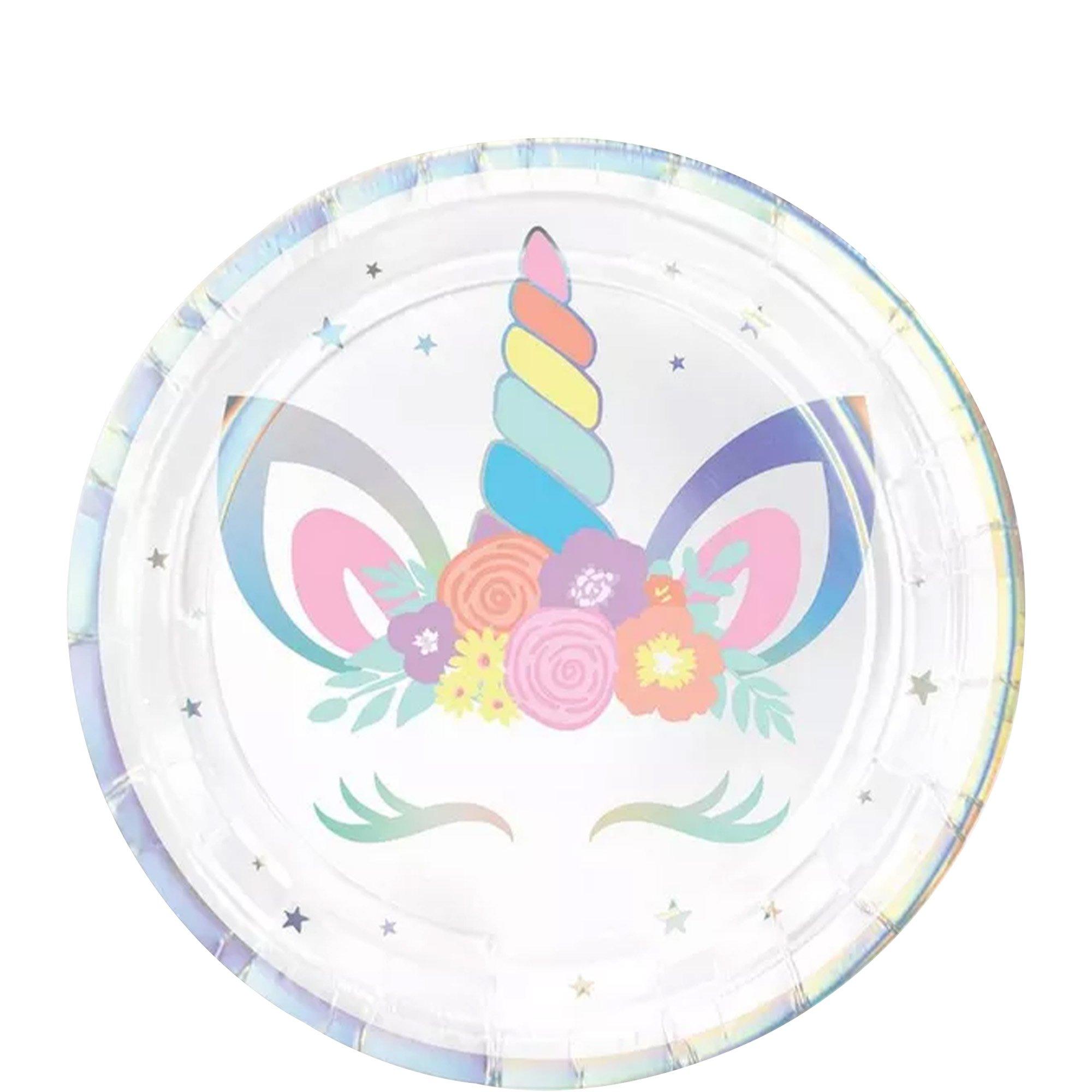 Iridescent Unicorn Party Dessert Plates 8ct