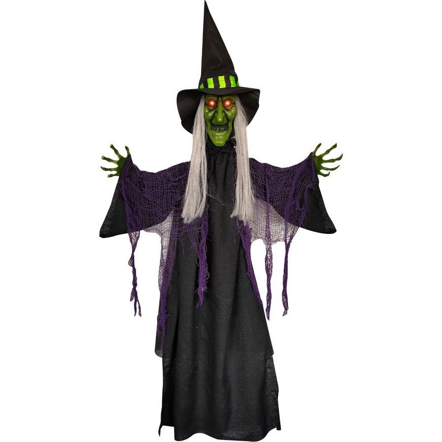 Tall Bone Witch 7 ft Animated Moving with Sound 