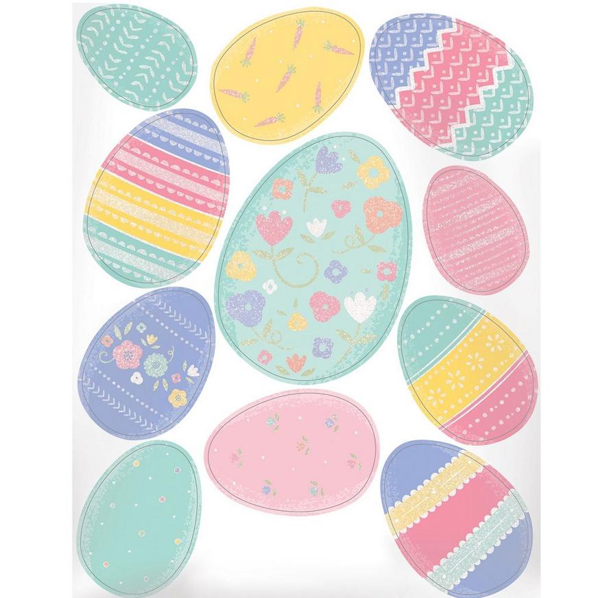Lovely Arty Eggs Static Cling Easter Window Sticker Decorations 