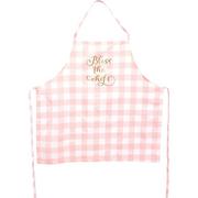 Adult Pink & White Plaid Bless the Chef Apron