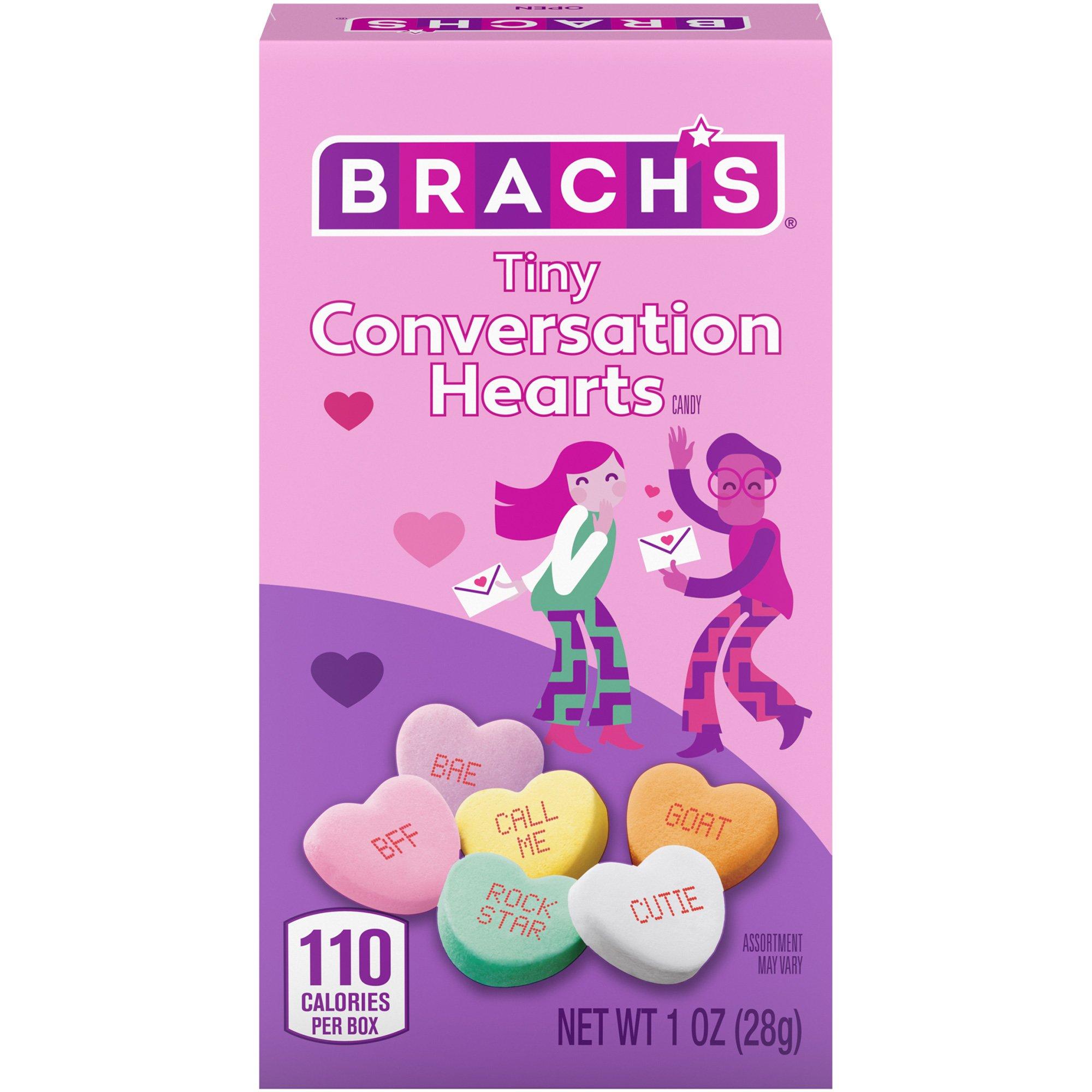 Brach's Tiny Conversation Hearts Candy Valentine's Day Box, 0.75oz - 6  Fruity Flavors