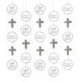 White & Silver First Communion String Decorations 5ct