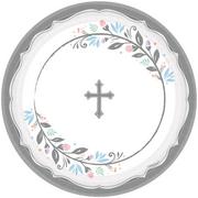 Silver Cross Holy Day Paper Dinner Plates, 10.5in, 18ct