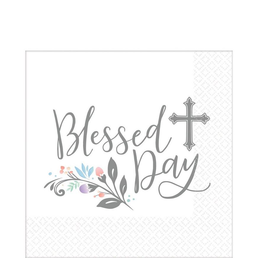 Silver Cross Blessed Day Lunch Napkins, 6.5in, 36ct