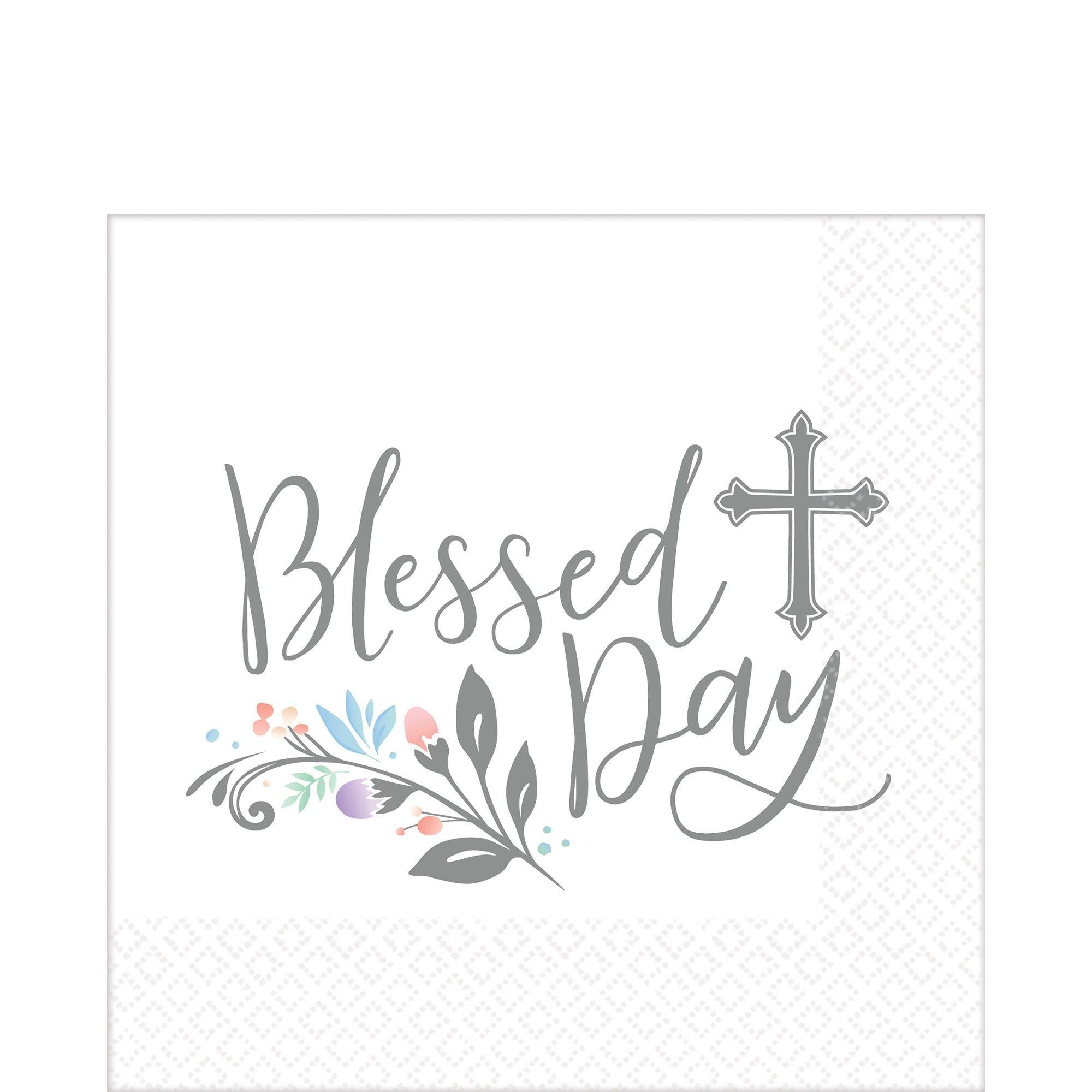 Silver Cross Blessed Day Lunch Napkins, 6.5in, 36ct