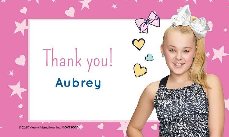 Custom JoJo Siwa Thank You Notes